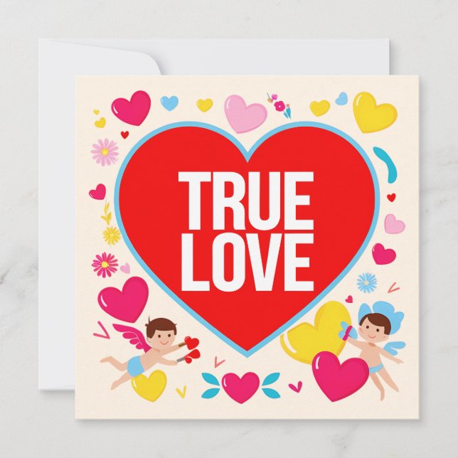 Carte Amour Véritable - Saint Valentin (Devant)