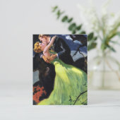 Carte Amour vintage et romance, Baiser romantique (Debout devant)