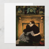 Carte Amour vintage et romance, foyer romantique Kiss (Devant / Derrière)