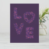 Carte Amour violet. (Debout devant)