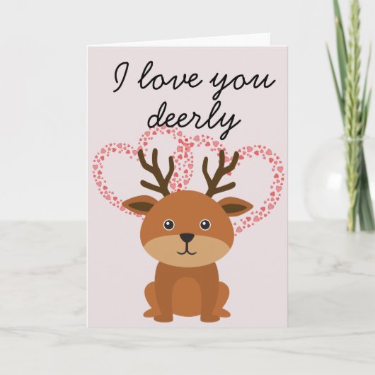 Carte Amour Vous Cher Anniversaire des Cerfs Saint Valen (Devant)