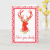 Carte Amour Vous Cher Anniversaire des Cerfs Saint Valen (Fleur jaune)