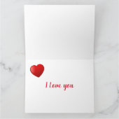 Carte Amour Vous Chiot Mignon Cœurs Rouge Or (Intérieur)