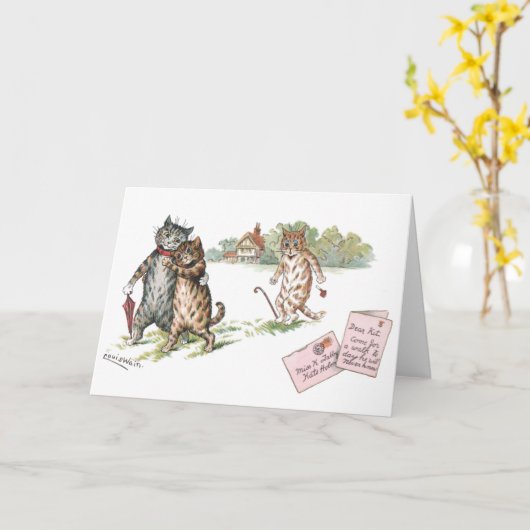 Carte Amour Vrai par Louis Wain Blanc (Fleur jaune)