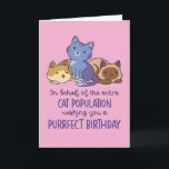 Carte Amoureux de Chats Adorables Anniversaire Drôle Par<br><div class="desc">De la part de toute la population féline,  nous vous souhaitons un anniversaire parfait. Cartes d'anniversaire drôles,  humoristiques et parfois sarcastiques pour votre famille et vos amis. Obtenez cette carte amusante pour votre moitié. Visitez notre magasin pour plus de cartes d'anniversaire cool.</div>