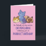 Carte Amoureux de Chats Adorables Anniversaire Drôle Par<br><div class="desc">De la part de toute la population féline,  nous vous souhaitons un anniversaire parfait. Cartes d'anniversaire drôles,  humoristiques et parfois sarcastiques pour votre famille et vos amis. Obtenez cette carte amusante pour votre moitié. Visitez notre magasin pour plus de cartes d'anniversaire cool.</div>