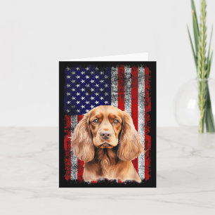 Carte Amoureux de Cocker Spaniel Drapeau américain 4 jui