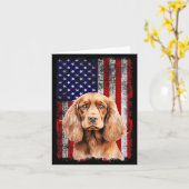 Carte Amoureux de Cocker Spaniel Drapeau américain 4 jui (Fleur jaune)