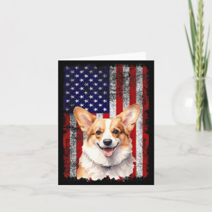 Carte Amoureux de Corgi Drapeau américain 4 juillet Patr
