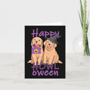 Carte Amoureux de Golden Retriever d'automne Halloween J