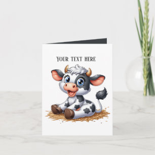 Carte Amoureux de la vache drôle personnalisable