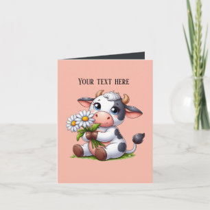 Carte Amoureux de la vache drôle personnalisable