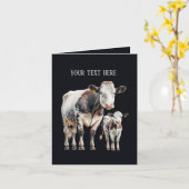 Carte Amoureux de la vache drôle personnalisable (Fleur jaune)