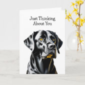 Carte Amoureux de les chiens du Black Lab | Réfléchissez (Fleur jaune)
