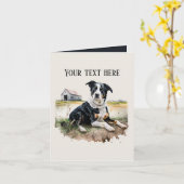 Carte amoureux de les chiens mignons ajouter du texte (Fleur jaune)