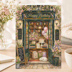 Carte Amoureux de livres Fleurs printanières Librairie A
