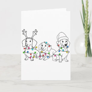 Carte Amoureux de Teckel Noël Lumière Xmas Doxie Maman