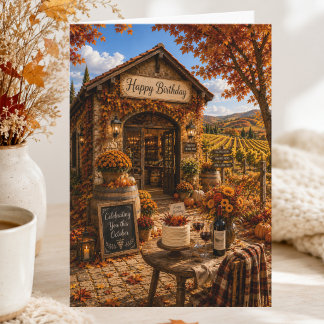 Carte Amoureux de vin octobre anniversaire d'automne