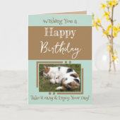 Carte Amoureux des animaux ajouter photo marron vert ann (Fleur jaune)