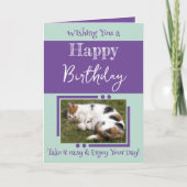 Carte Amoureux des animaux ajouter photo violet vert ann (Devant)