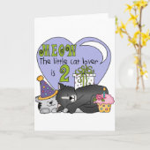 Carte Amoureux des chats 2e anniversaire Tshirts et cade (Fleur jaune)