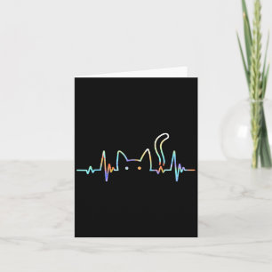 Carte Amoureux des chats Heartbeat Animal Silhouette Cut