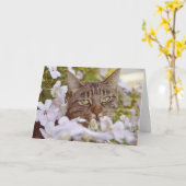 Carte Amoureux des chats moderne adorable Salutation de  (Fleur jaune)