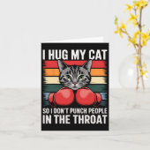Carte Amoureux des chats Ventilateur de boxe I Hug Chat (Fleur jaune)