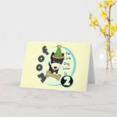 Carte Amoureux des chiens 2e anniversaire Tshirts et cad (Fleur jaune)