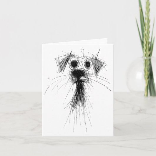Carte Amoureux des chiens Abstrait Scribble Art mignon C (Devant)