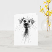 Carte Amoureux des chiens Abstrait Scribble Art mignon C (Fleur jaune)