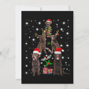 Carte Amoureux des chiens   Arbre de Noël Labrador au ch
