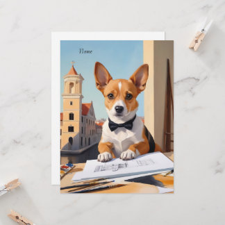 Carte Amoureux des chiens de Charming Corgi Architect