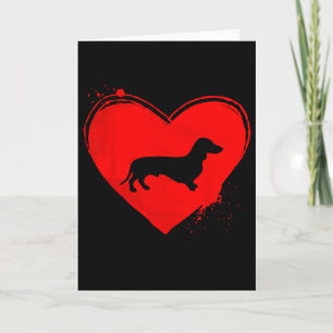 Carte Amoureux des chiens de Dachshund en forme de cœur 