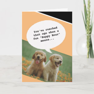 Carte Amoureux des chiens Happy Hour Obtenir Vieux Amusa
