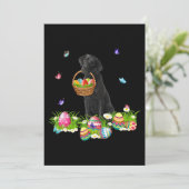 Carte Amoureux des chiens | Lapin Chien Labrador Noir &  (Debout devant)