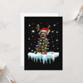 Carte Amoureux des chiens | Lumière de Noël Labrador cho (Devant/Arrière en situation)