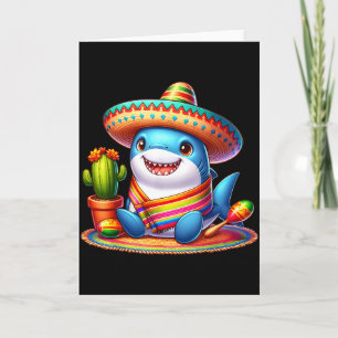 Carte Amoureux des requins cinco de mayo sombrero maraca