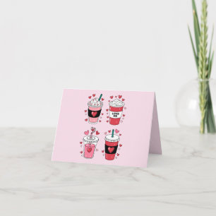 Carte Amoureux du café Latte de la Saint-Valentin