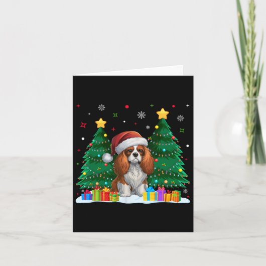 Carte Amoureux du Cavalier King Charles Spaniel Père Noë (Devant)