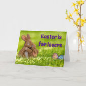 Carte Amoureux du Lapin de Pâques (Fleur jaune)
