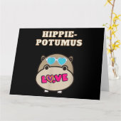 Carte Amoureux Hippie Potumus Bébé Hippopotame (Fleur jaune)