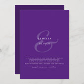 Carte Ampersand Mariage moderne Inviter QR Code RSVP (Devant / Derrière)