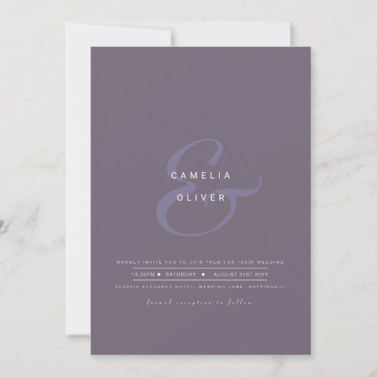 Carte Ampersand Mariage moderne Inviter QR Code RSVP (Devant)