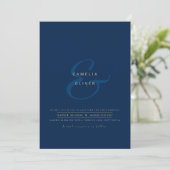 Carte Ampersand Mariage moderne Inviter QR Code RSVP (Debout devant)