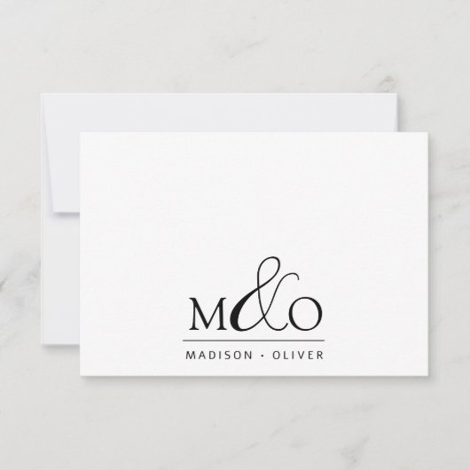 Carte Ampersand Monogram Couple Note (Devant)