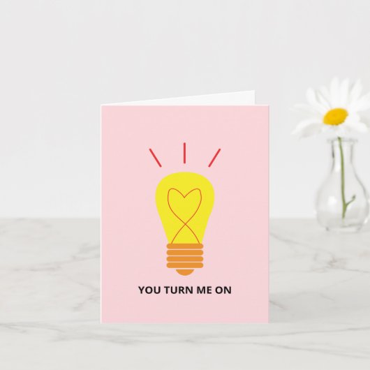 Carte Ampoule Cœur Romantique Vous Me Faites Craquer Amo (Petite plante)