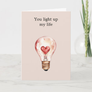 Carte Ampoule lumineuse de cœur Illuminez ma vie