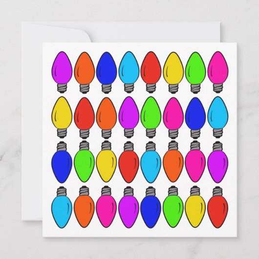 Carte Ampoules de Noël Motif (Devant)