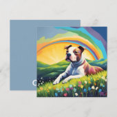 Carte Amstaff American Staffordshire Terrier Rainbow Chi (Devant / Derrière)